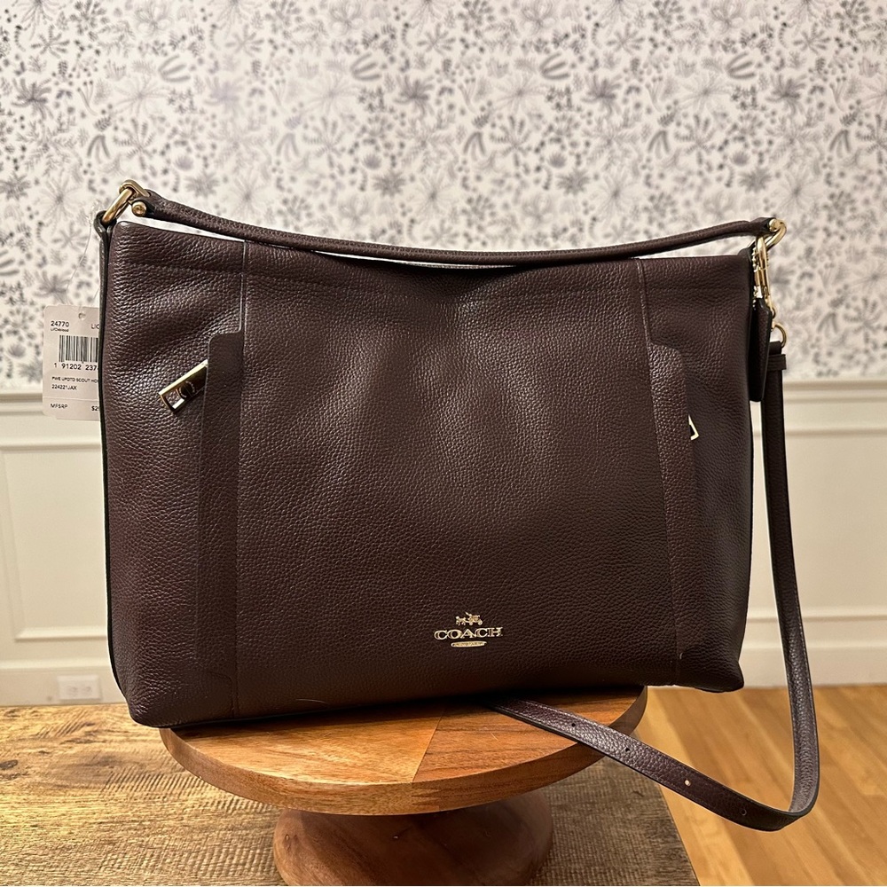 NWT Coach Scout Hobo Oxblood